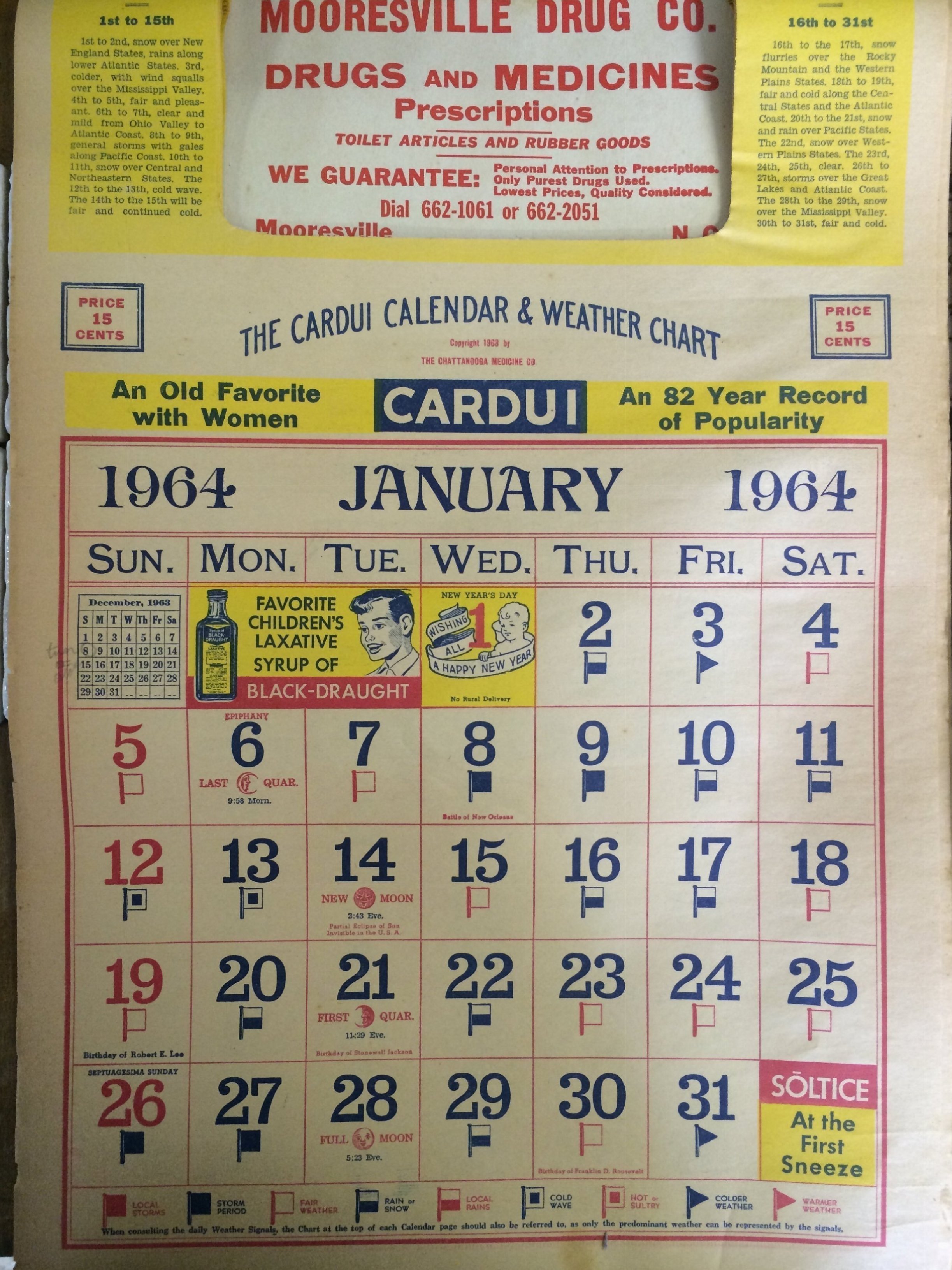 Calendars from the Past The Mooresville Museum